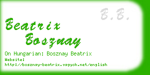 beatrix bosznay business card